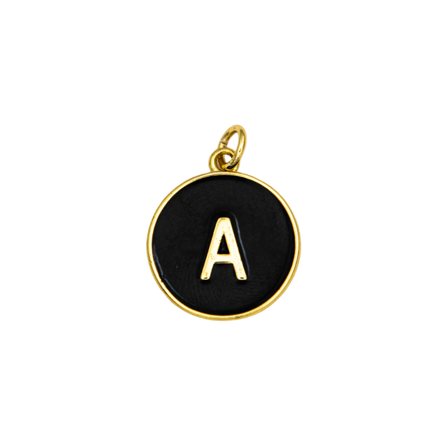 Black Letter Pendant Charm