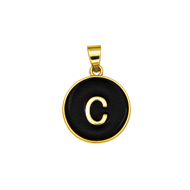 Black Letter Pendant Charm