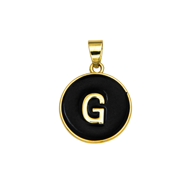 Black Letter Pendant Charm