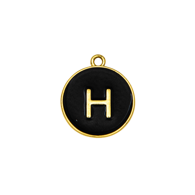 Black Letter Pendant Charm