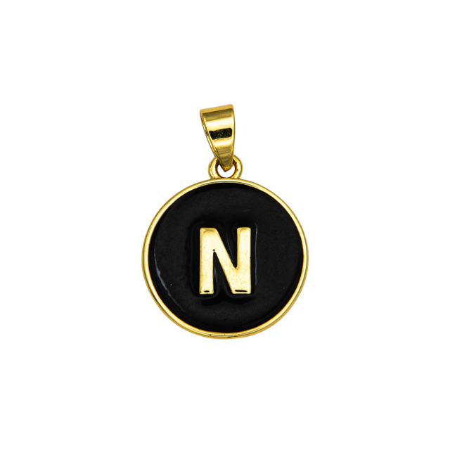 Black Letter Pendant Charm
