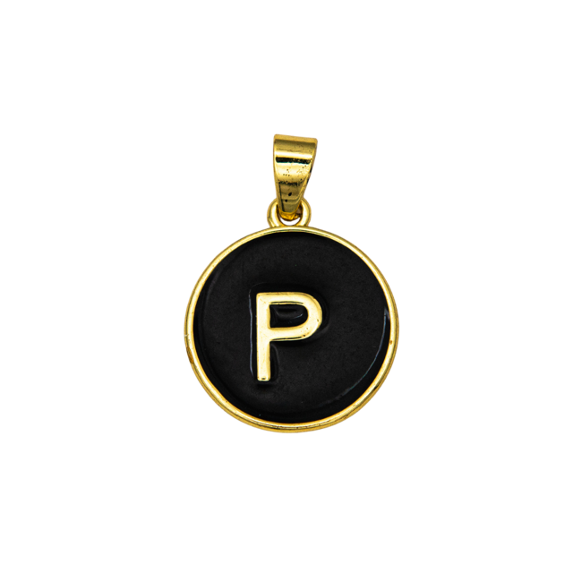 Black Letter Pendant Charm