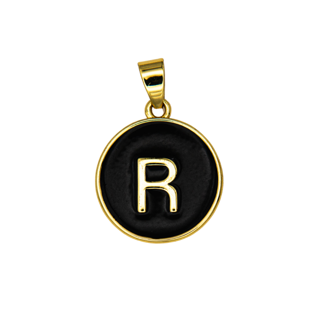 Black Letter Pendant Charm