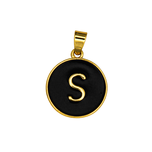 Black Letter Pendant Charm