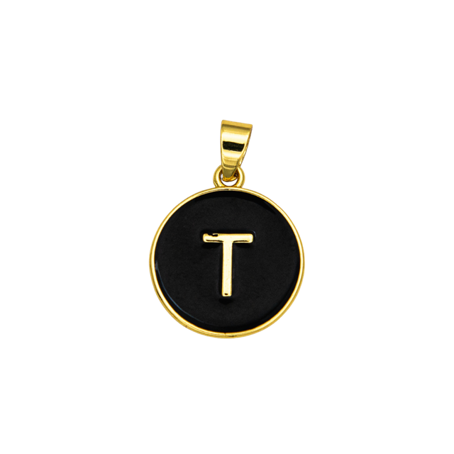 Black Letter Pendant Charm