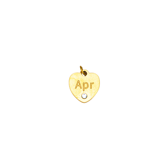Birthstone CZ Heart Charm