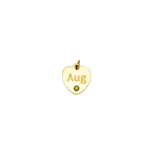Birthstone CZ Heart Charm