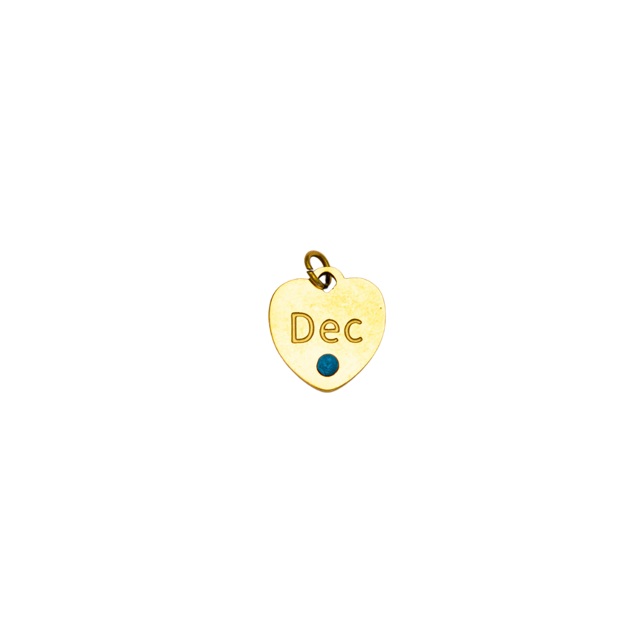 Birthstone CZ Heart Charm