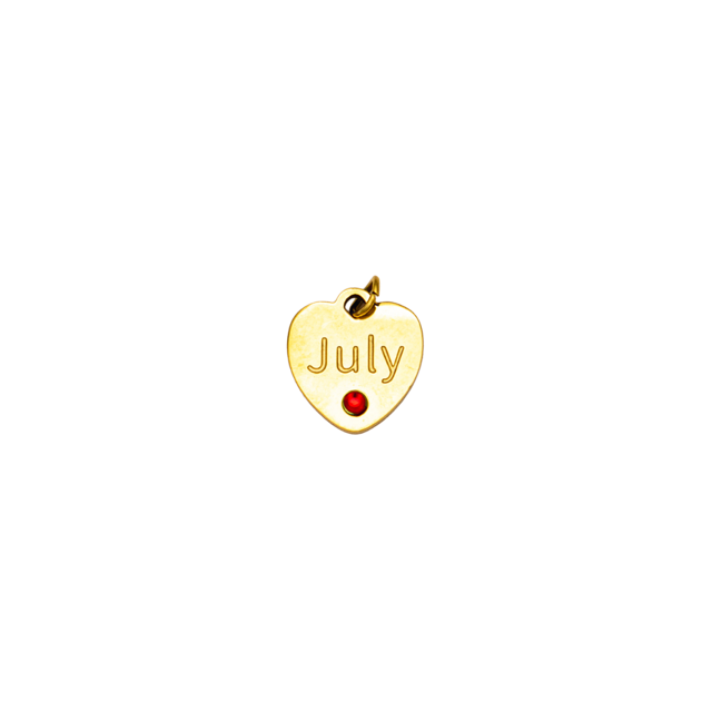 Birthstone CZ Heart Charm