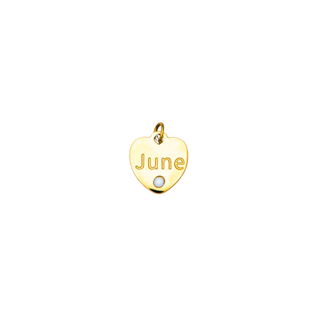 Birthstone CZ Heart Charm