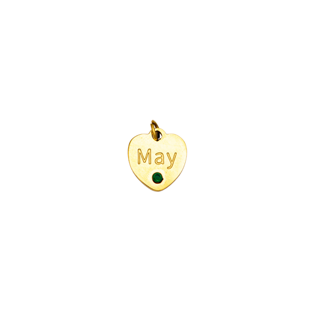 Birthstone CZ Heart Charm