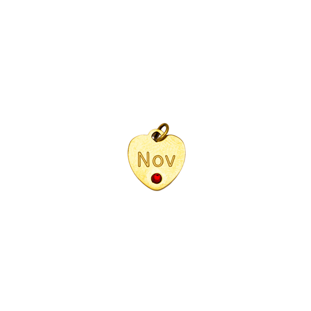 Birthstone CZ Heart Charm