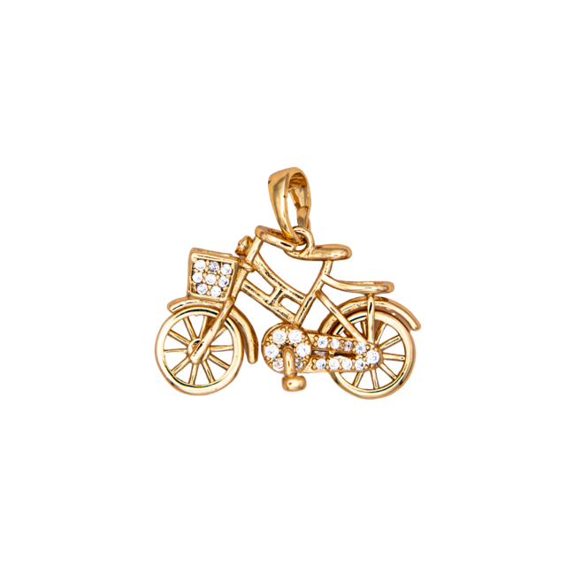 Gold Filled Micro Pave Bicycle
