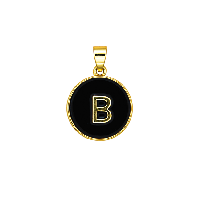 Black Letter Pendant Charm