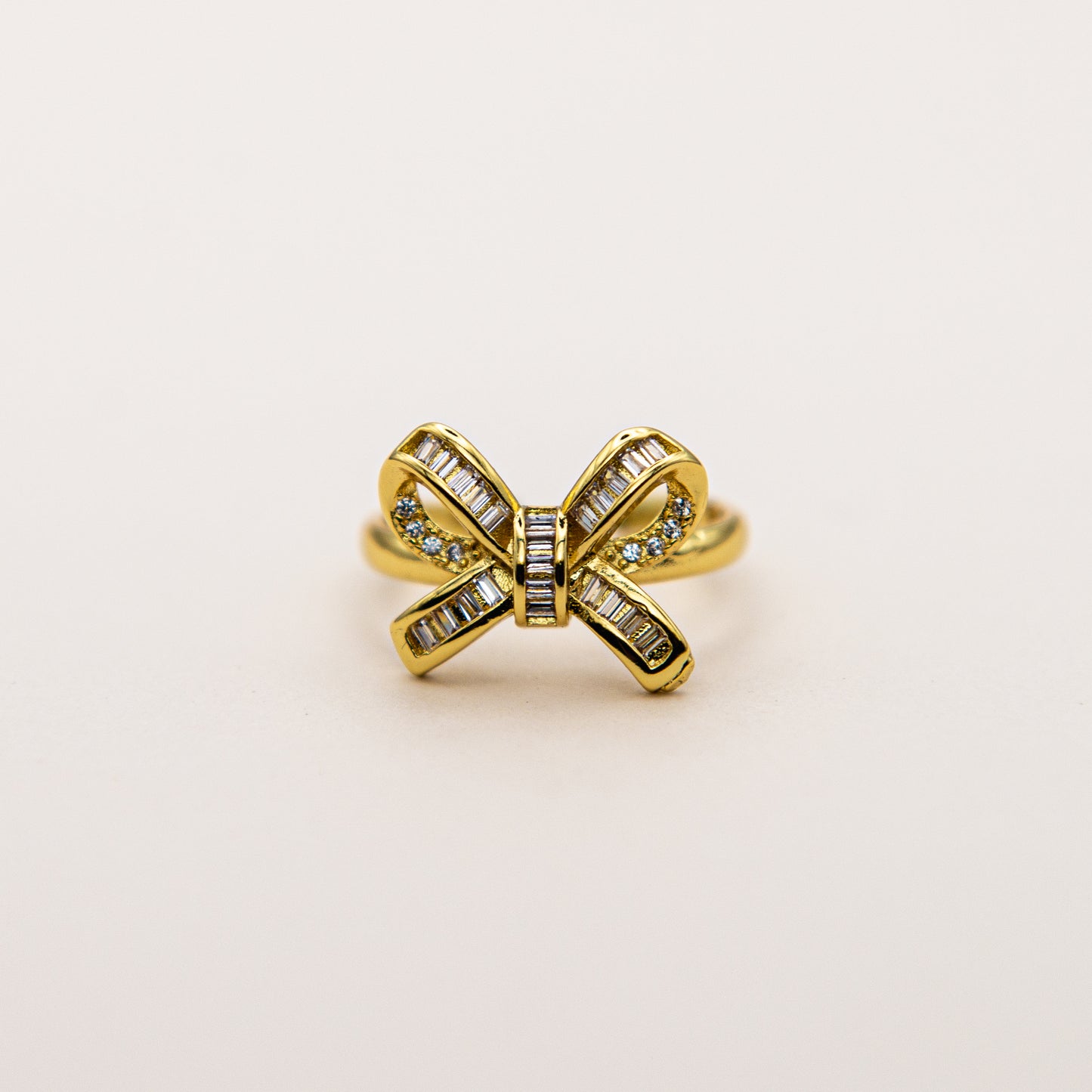 Baguette Micro Pave' Bow Ring