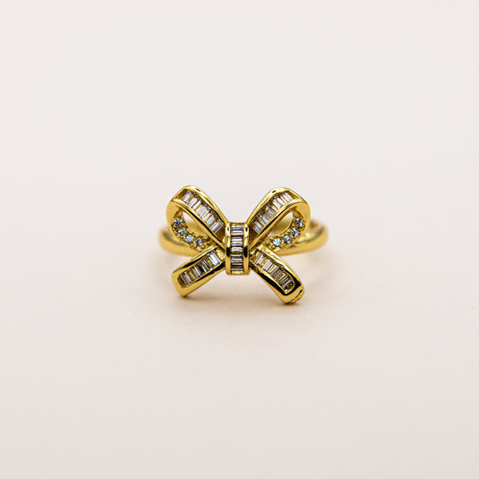 Baguette Micro Pave' Bow Ring