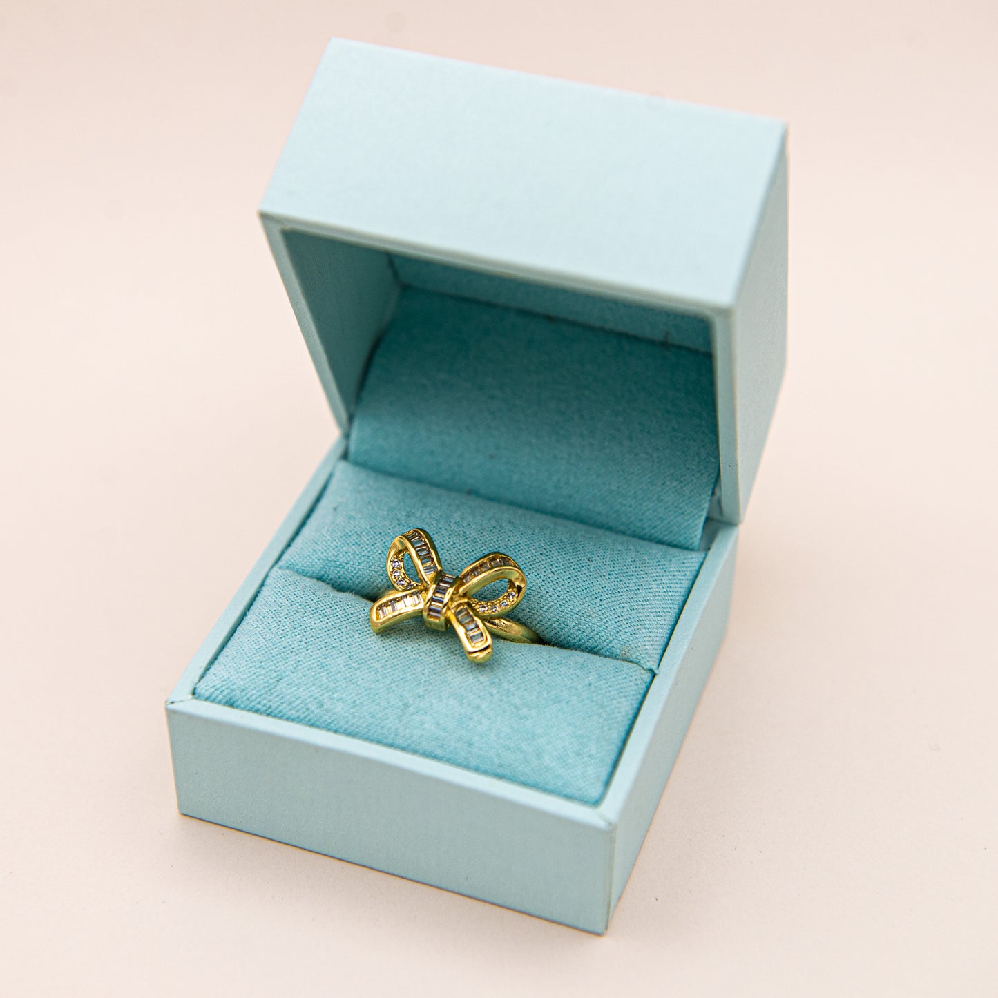 Baguette Micro Pave' Bow Ring