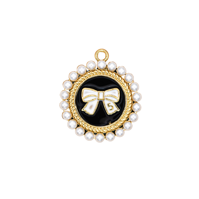 Pearl Accent Round Bow Charm