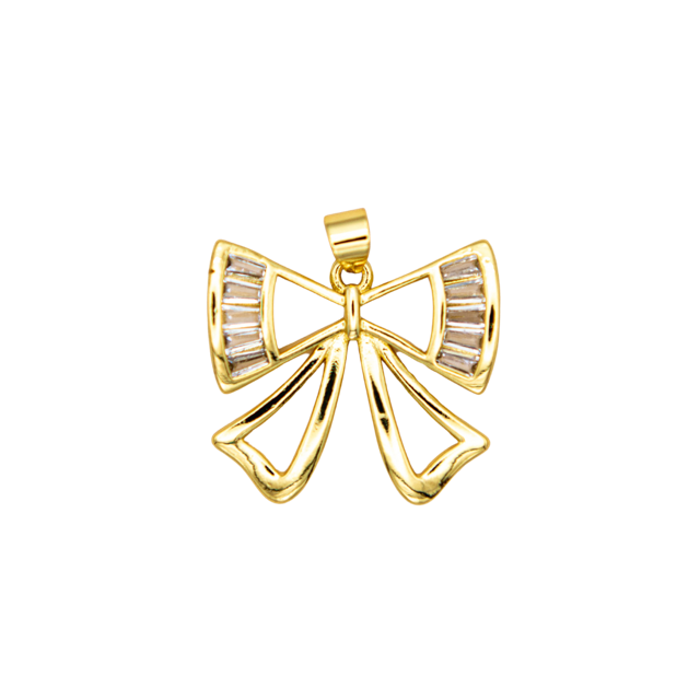 Baguette Open Ribbon Bow Charm