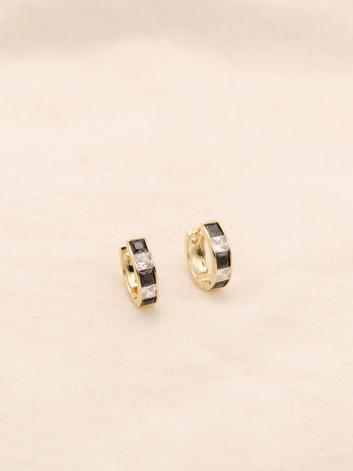 Checkered Square CZ Huggie's