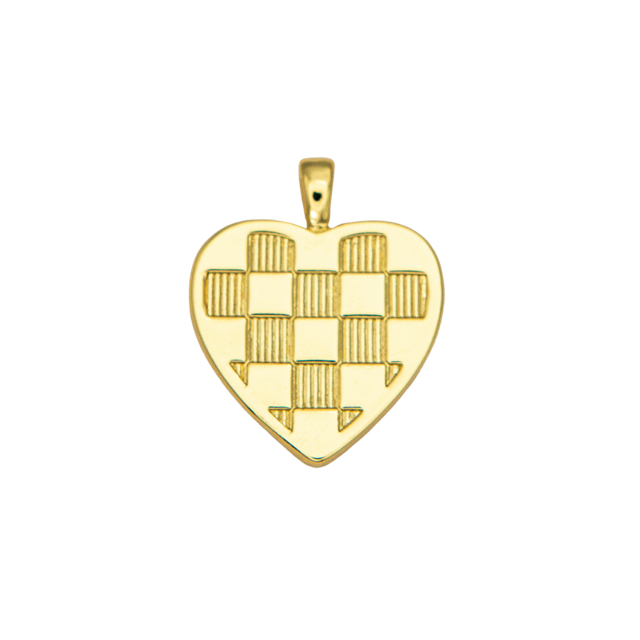 Plaid Checkered Heart Charm