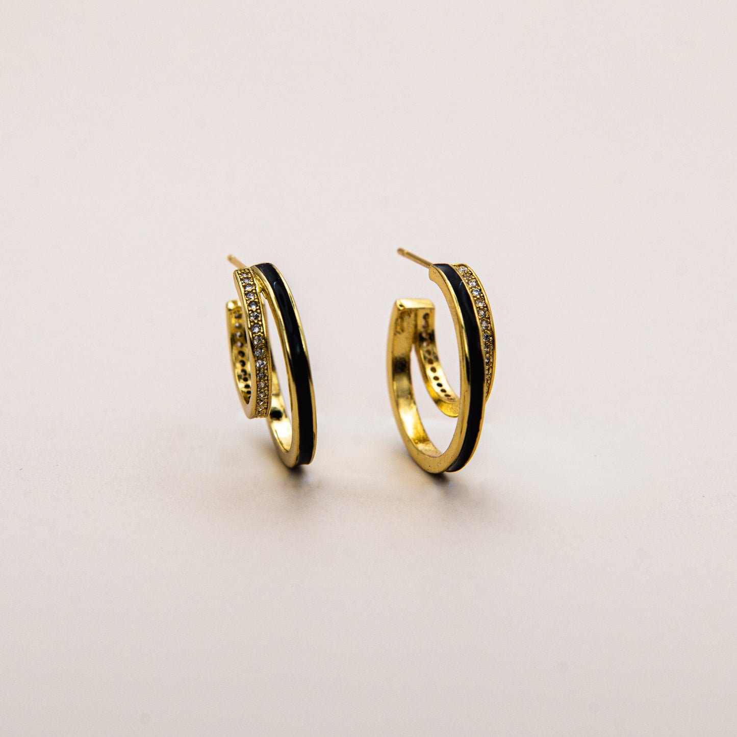 Enamel Double Hoop Earrings