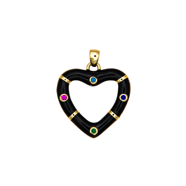 Multi-Colored Heart Charm
