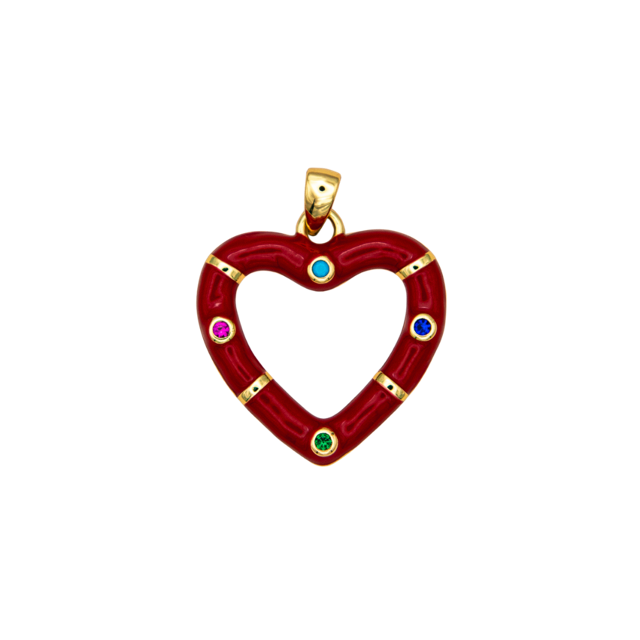 Multi-Colored Heart Charm