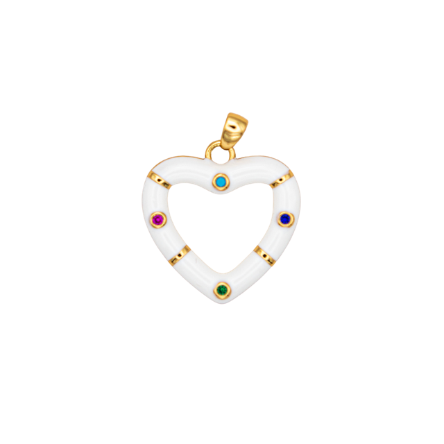 Multi-Colored Heart Charm