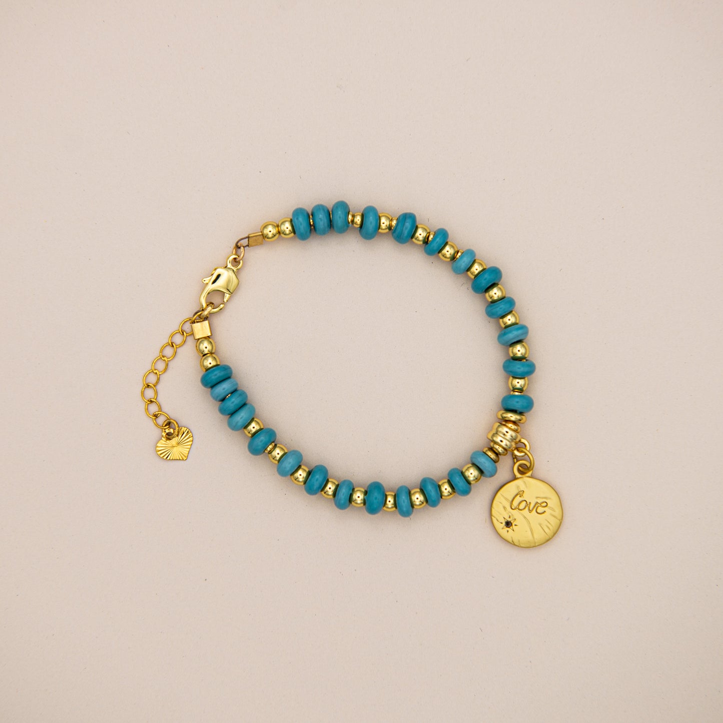 Baby Blue Love Beaded Bracelet