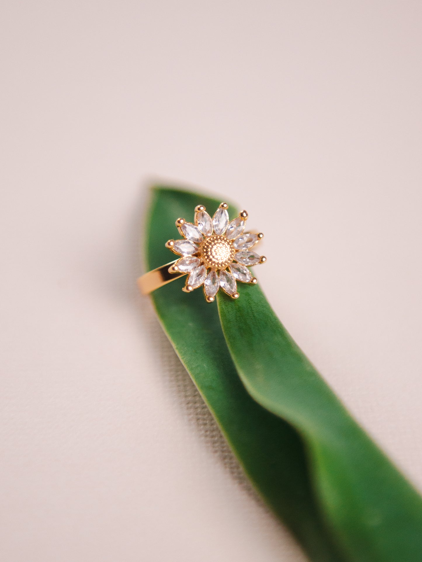 Crystal Sunflower Ring