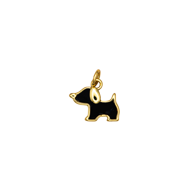 Enamel Black or White Enamel Dog