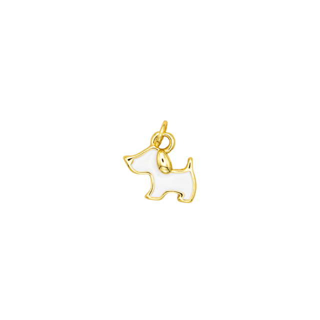 Enamel Black or White Enamel Dog