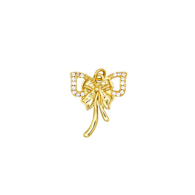 Double CZ Bow Charm