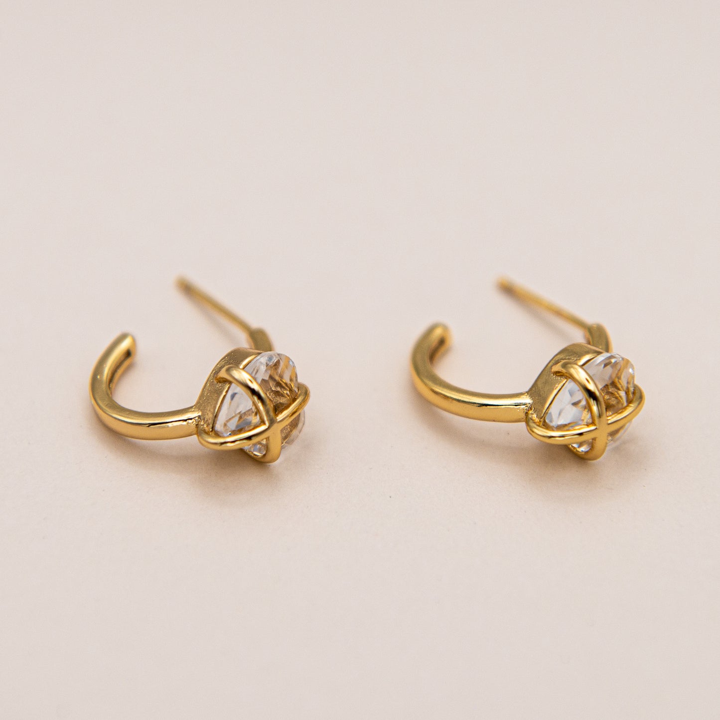 Dainty Crystal Heart Wrap Earring