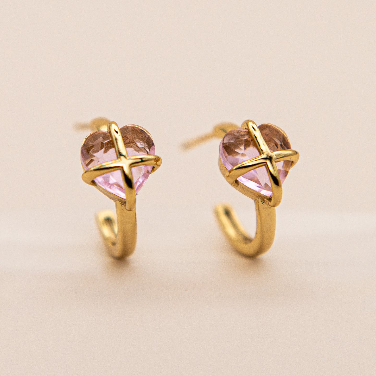 Dainty Crystal Heart Wrap Earring