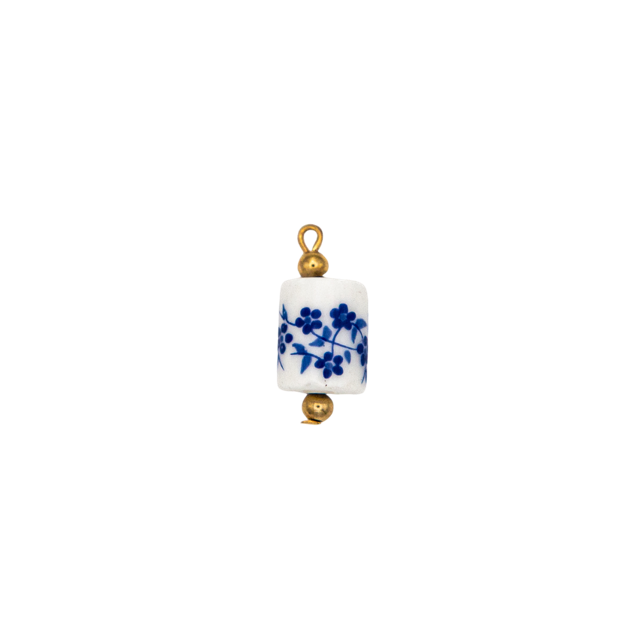 Floral Cube Ceramic Charm