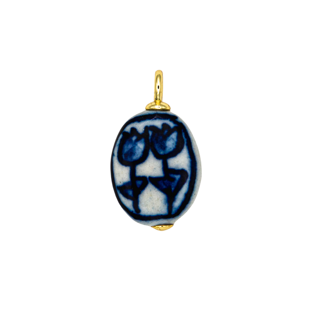 Double Flower Ceramic Charm