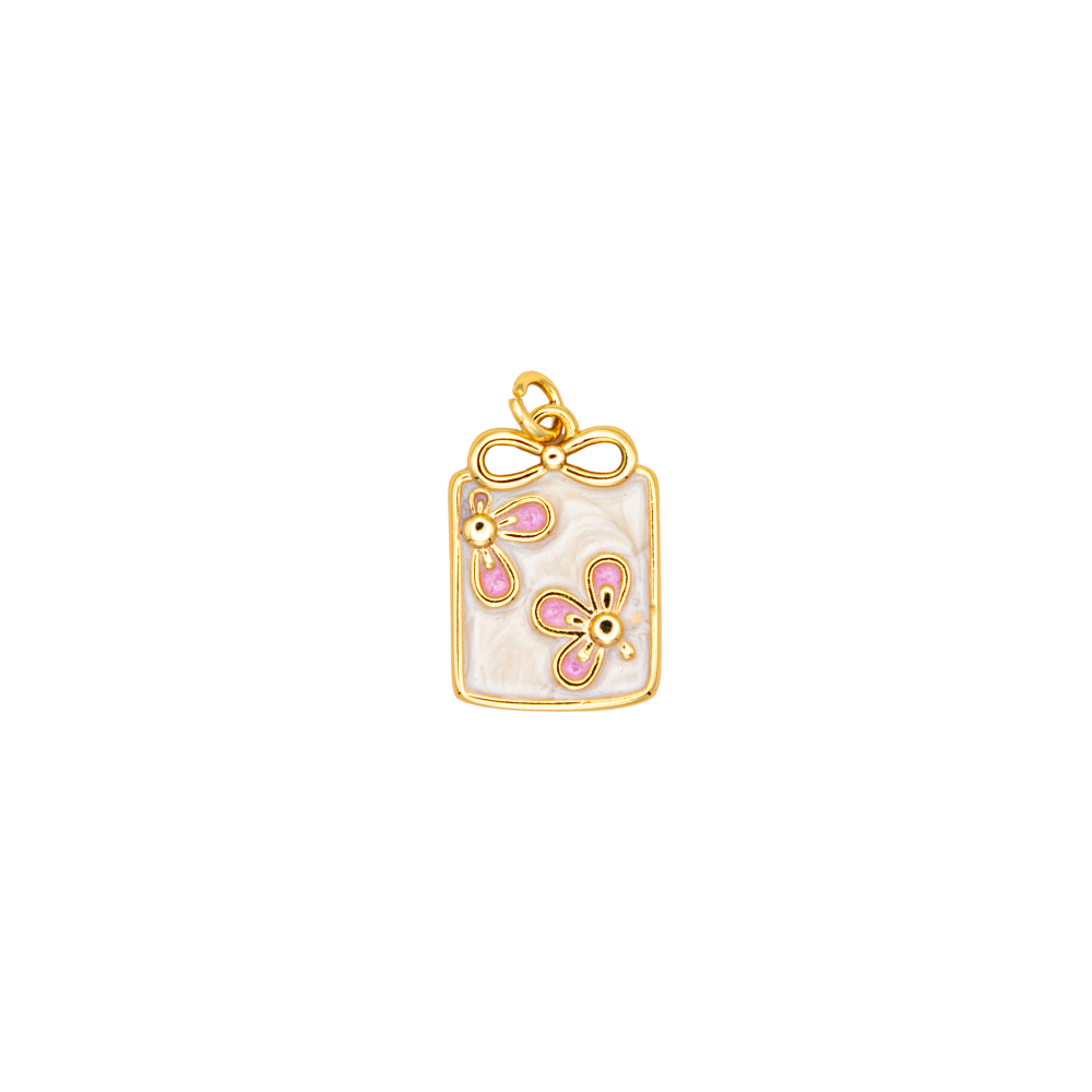 Rectangular Enameled Flower