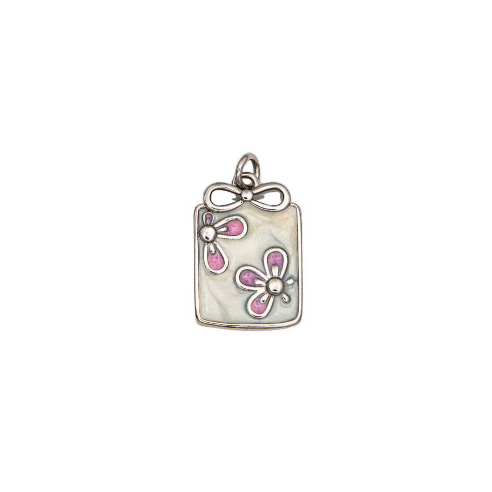 Rectangular Enameled Flower