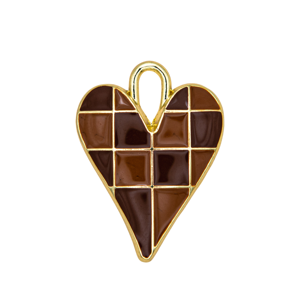 Checkered Heart Charm