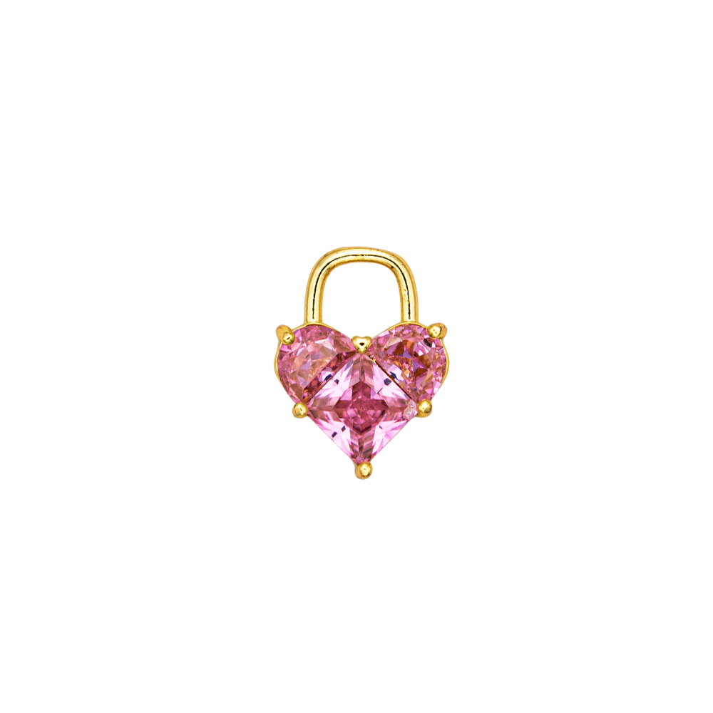 Pink Pixelated Heart Charm