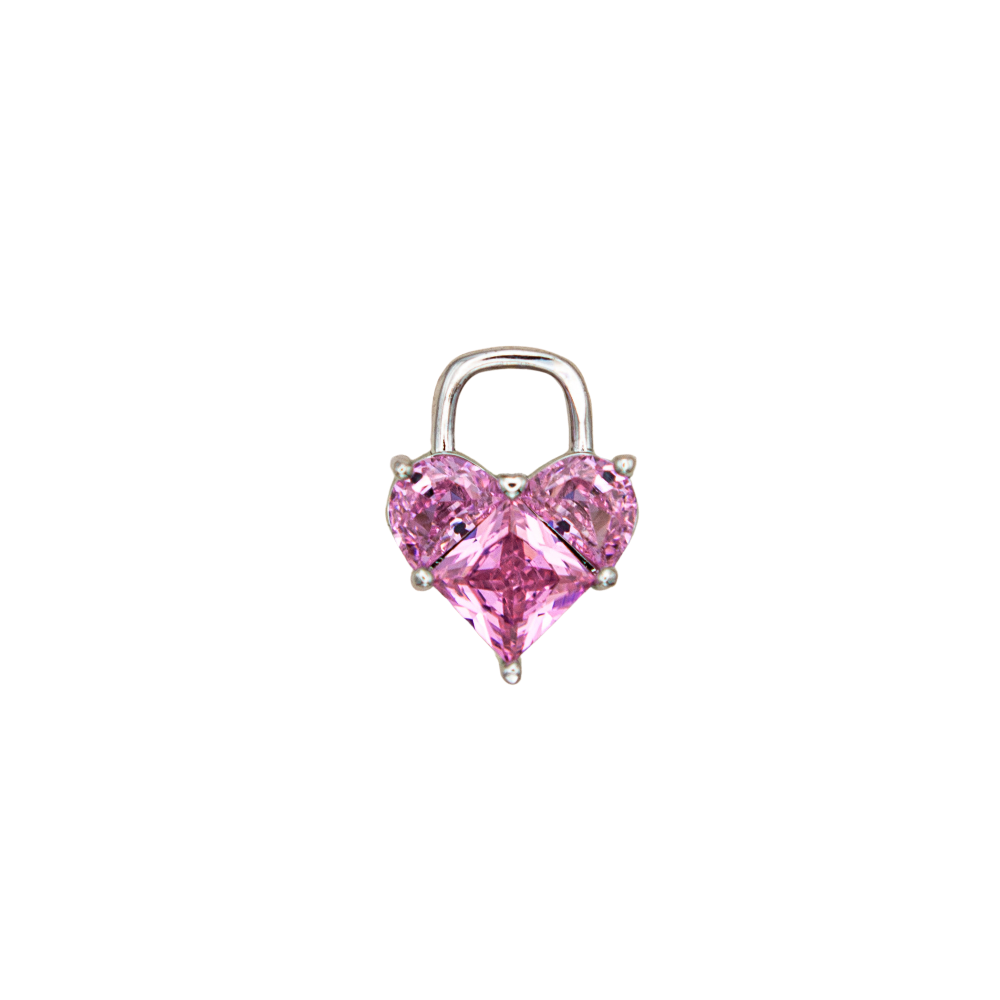 Pink Pixelated Heart Charm