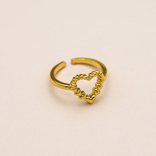 Open Heart Gold Ring