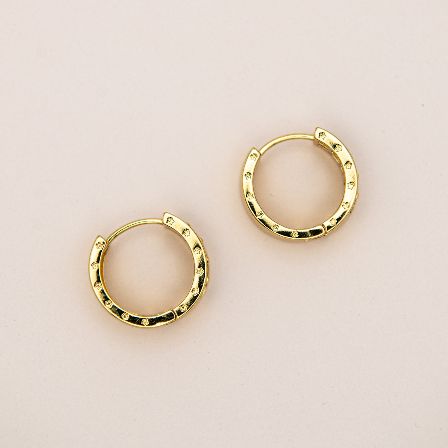 Checkered CZ Huggie Earrings