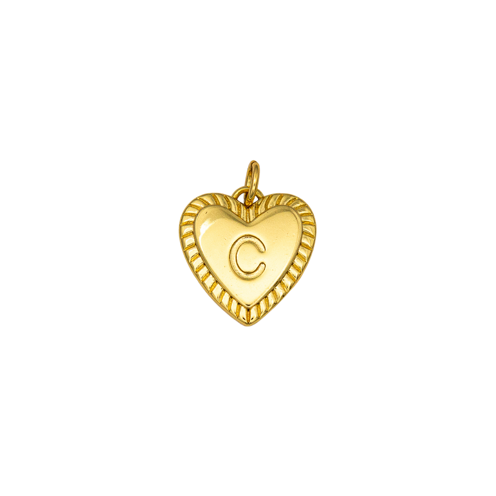 Heart Initial Charm