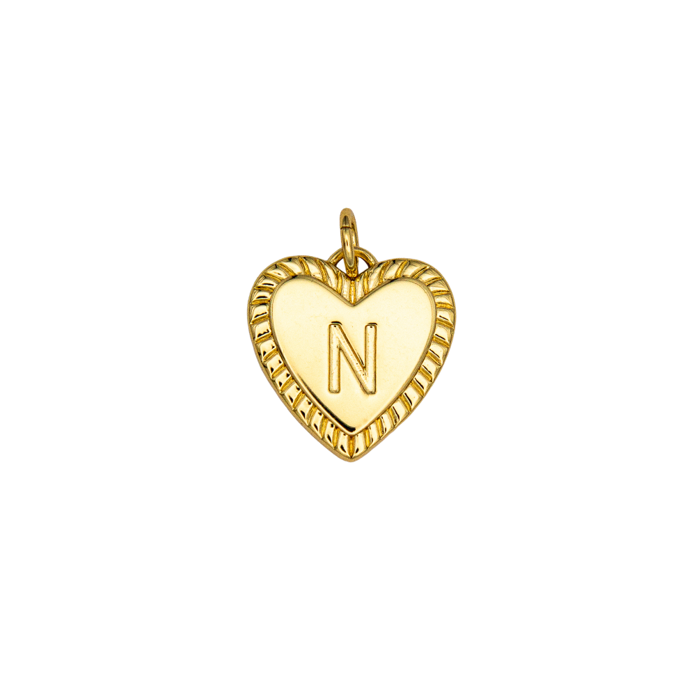 Heart Initial Charm