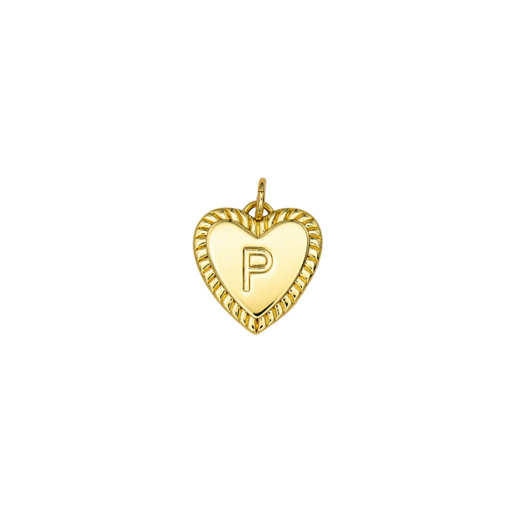 Heart Initial Charm