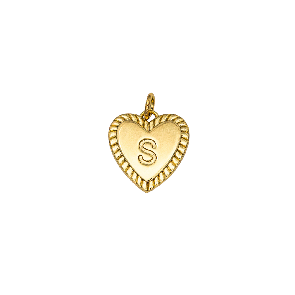 Heart Initial Charm