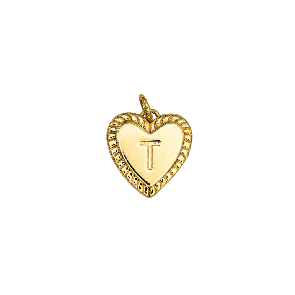 Heart Initial Charm